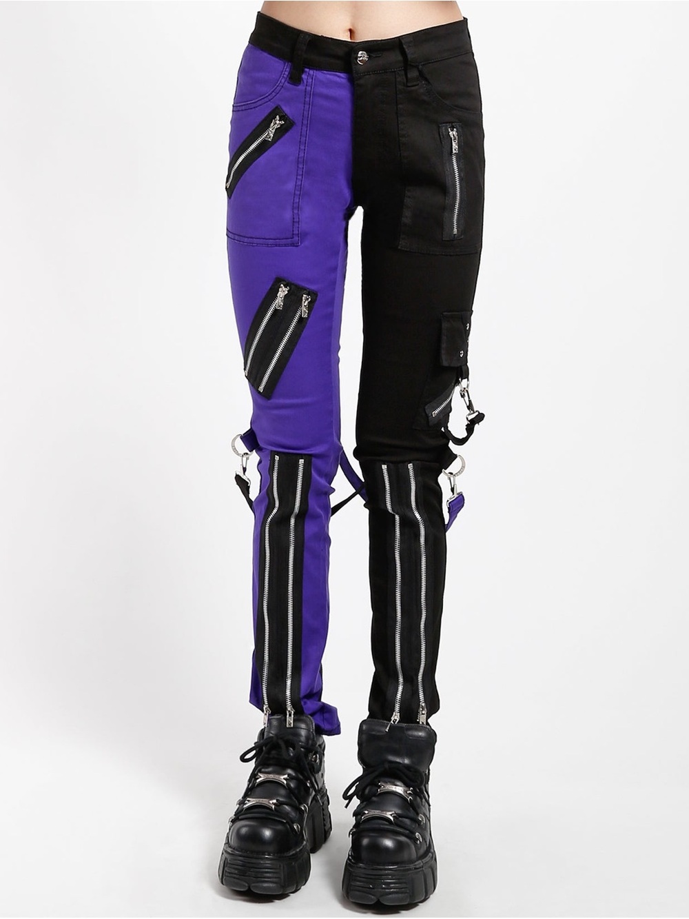 Tripp NYC Black & Purple Split Leg Pants